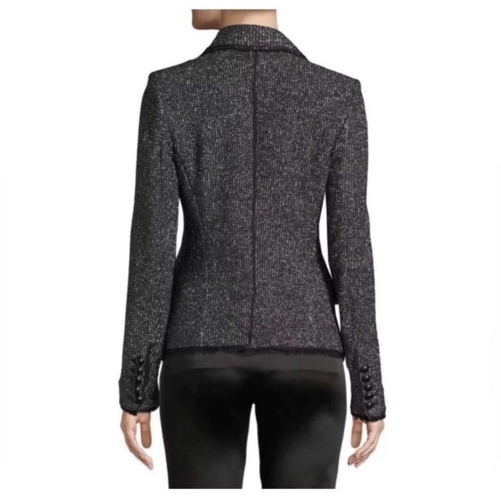 Veronica Beard Frisco tweed Dickey blazer black metallic fringe coat size 2. - Picture 4 of 10